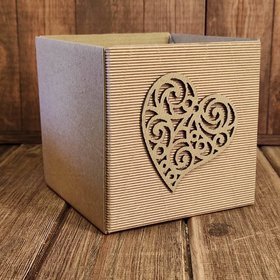 Flowerbox, pudełko prezentowe, 10/10 cm wzór serce