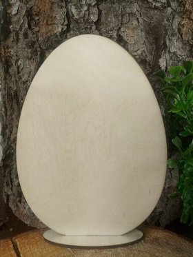 Ozdoba wielkanocna Jajko drewniane stojące 15 cm