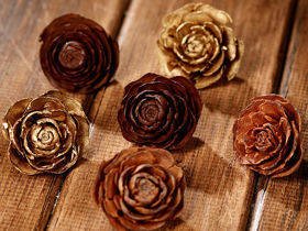 Róża cedrowa  6 szt/op brąz, złoto,natura