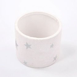 Walec ceramiczny bialy z gwiazdkami 9 / 10 cm