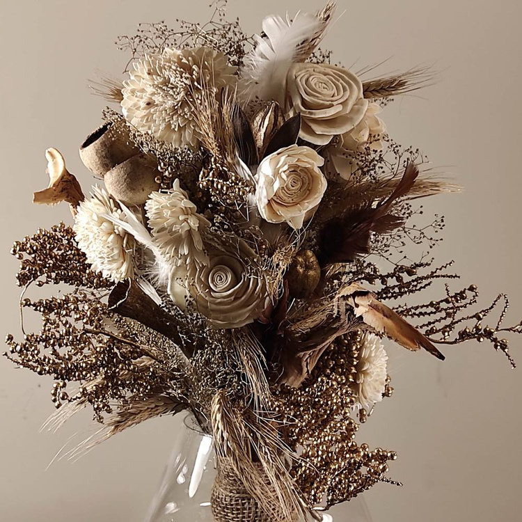 Prezent Naturalny Bukiet herbata potpourri świeca PREZENT RZEŹBA FLORALNA