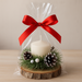 Świąteczny stroik ze świecą, szyszki, perełki, 12 cm – dekoracja, prezent, Boże Narodzenie