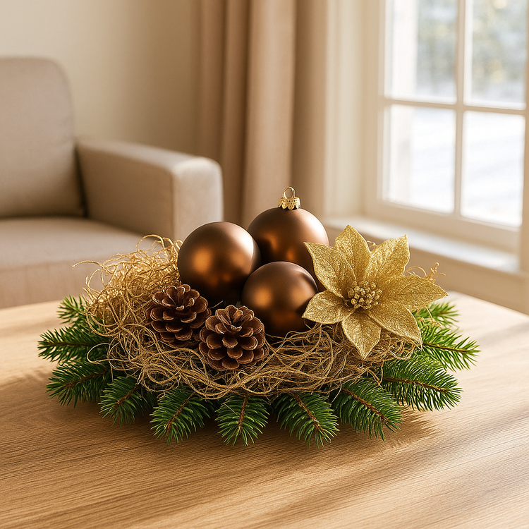 GrandDeco – złote korzonki dekoracyjne 0,5L, świąteczne, naturalne DIY