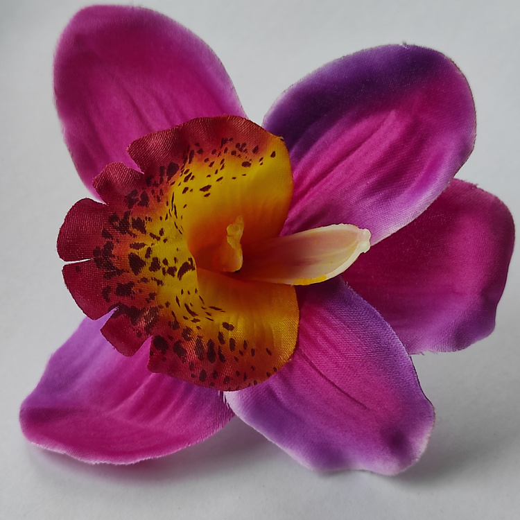 Storczyki sztuczne fioletowe – główki 12 cm (4 szt.) do dekoracji florystycznych, ślubnych i sezonowych