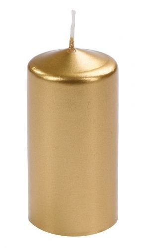 Świeca świąteczna walec 60/80 mm złota metalic