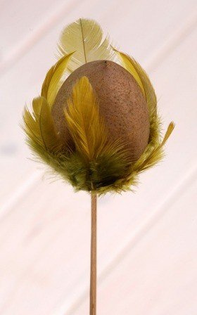 Drewniane jajko  na piku  8/45 cm oliwka