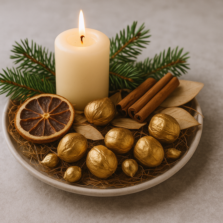 Ozdoby świąteczne Laskowe orzeszki do dekoracji w złotym kolorze 18szt /op 