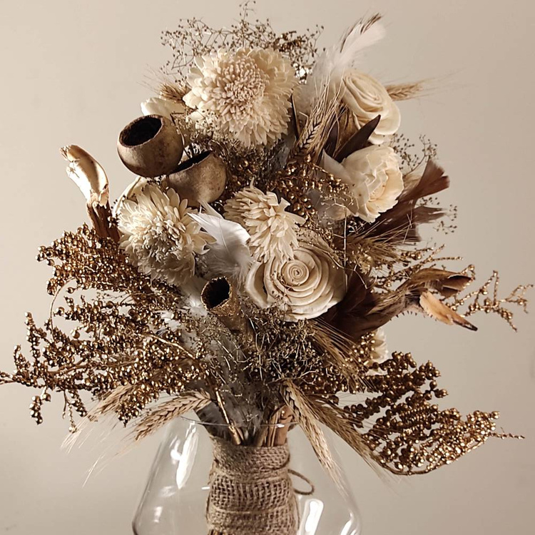 Prezent Naturalny Bukiet herbata potpourri świeca PREZENT RZEŹBA FLORALNA