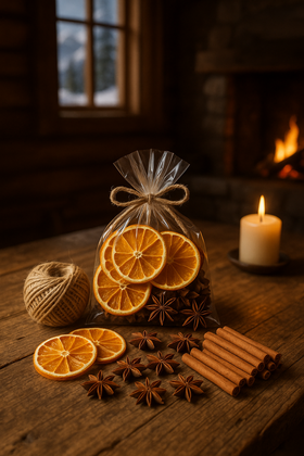 Naturalny zestaw DIY GrandDeco – pomarańcze cynamon anyż juta