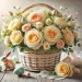 DIY ozdoby kremowożółte róże główki średnica 12 cm 4 szt/op