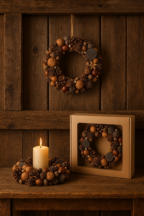 Wianek dekoracyjny GrandDeco – naturalny, rustykalny, 30 cm