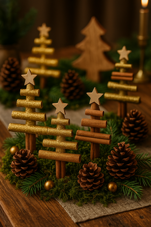 Zestaw ozdób świątecznych „Cynamonowe Choinki” w opakowaniu prezentowym