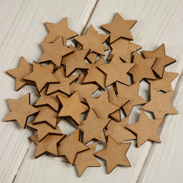 Ozdoby świąteczne drewniane,Gwiazdy drewniane natura 3 cm-12 szt/op