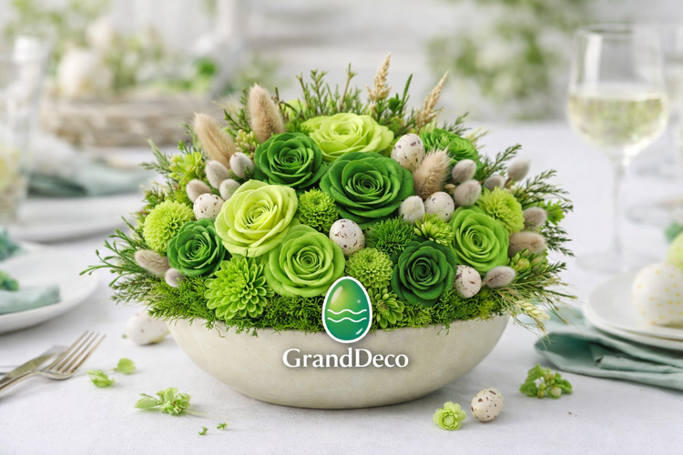 Kwiaty shola zielone mix 60 szt. (2–6 cm) – jasna i ciemna zieleń | Kolekcja GrandDeco