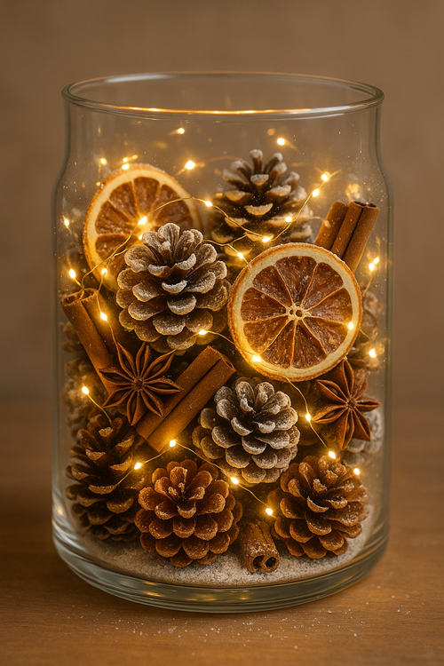 Zestaw 60 szyszek dekoracyjnych – bielone i naturalne brązowe