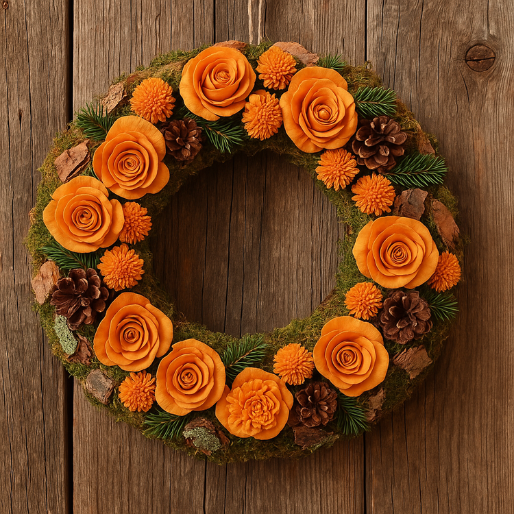 Kwiaty shola pomarańczowe 60 szt. (2–6 cm) – kolekcja Natura GrandDeco