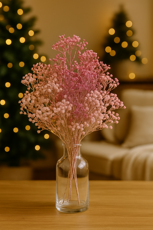 Gipsówka Ombre Róż – Elegancki Bukiet Dekoracyjny GrandDeco do Świątecznych Aranżacji