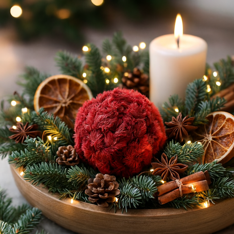 Kule Puchate Czerwone 6–7 cm – 7 szt. GrandDeco do Wieńców, Stroików i Girland