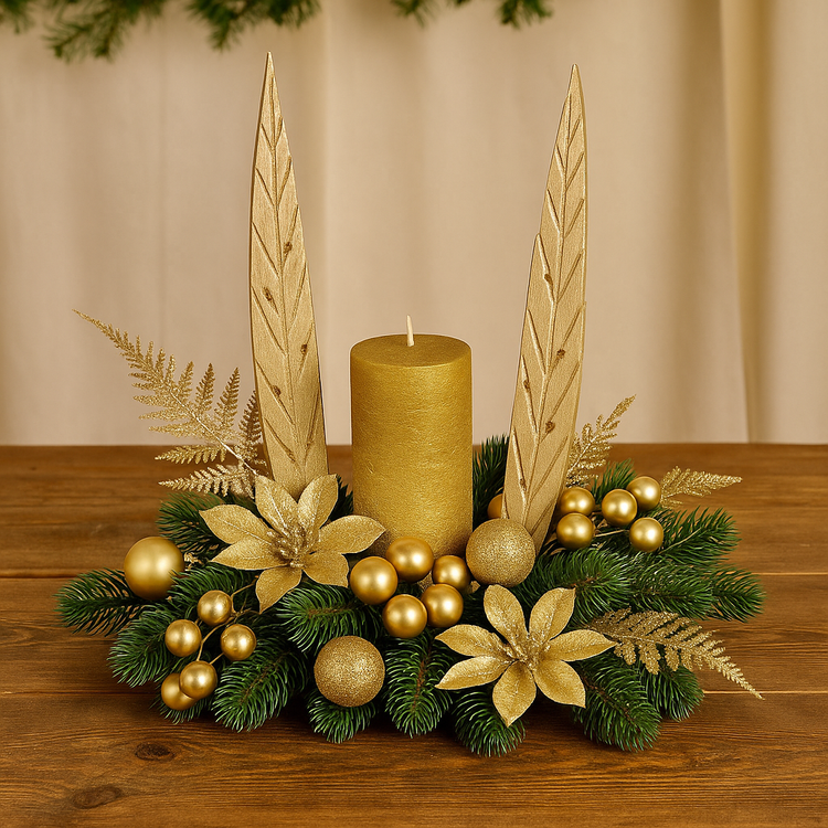 Gałązki dekoracyjne Rambuttam złote – komplet 2 sztuki (35 cm)