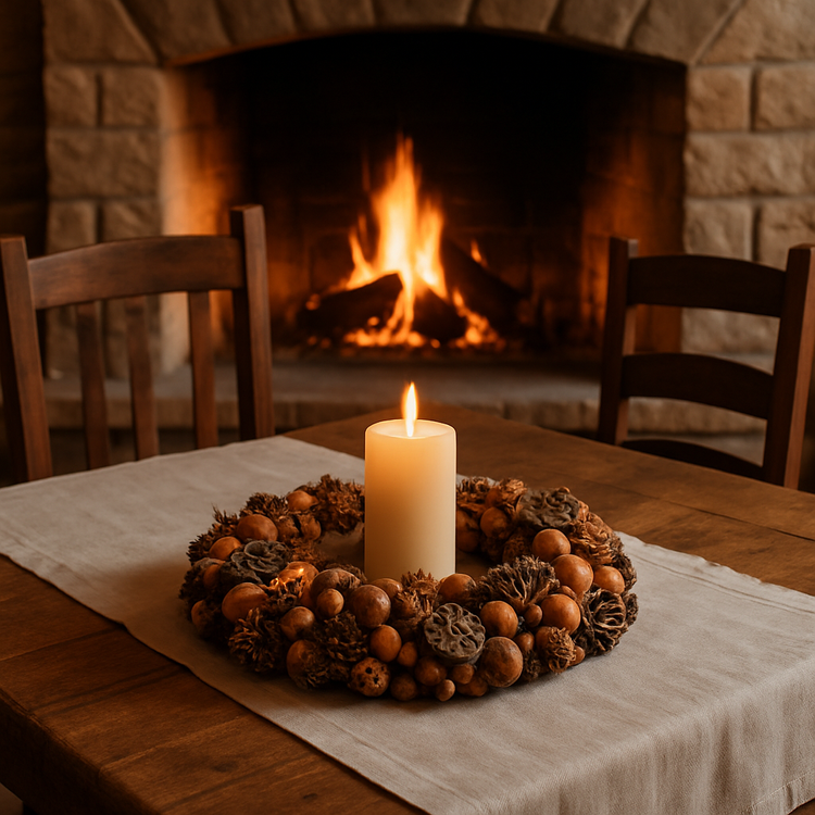 Wianek dekoracyjny GrandDeco – naturalny, rustykalny, 30 cm