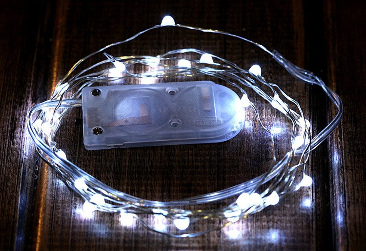 Lampki LED długość 105 cm / 20 LED światło białe