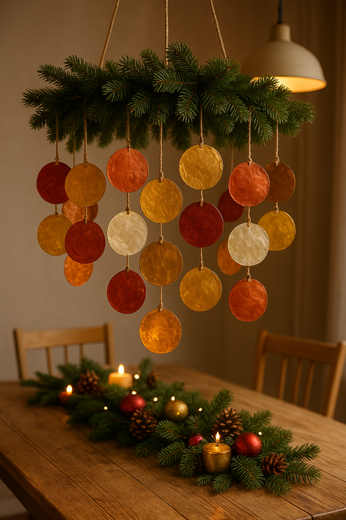 Muszle Capiz 7–11 cm 12 szt – GrandDeco Naturalne, perłowe krążki do dekoracji świątecznych i zimowych aranżacji