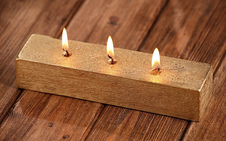 Świeca świąteczna rustykalna złota 40 / 50 / 200 mm – elegancka dekoracja bożonarodzeniowa