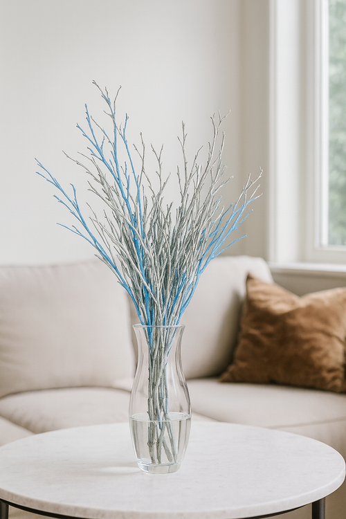 Dekoracyjne gałązki „Błękitna Elegancja” – bukiet 30–40 cm • GrandDeco Premium