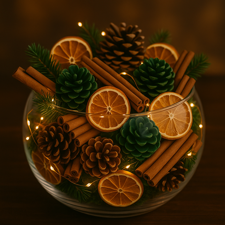 Szyszki dekoracyjne 60 szt ciemna zieleń i brąz – zestaw GrandDeco DIY święta