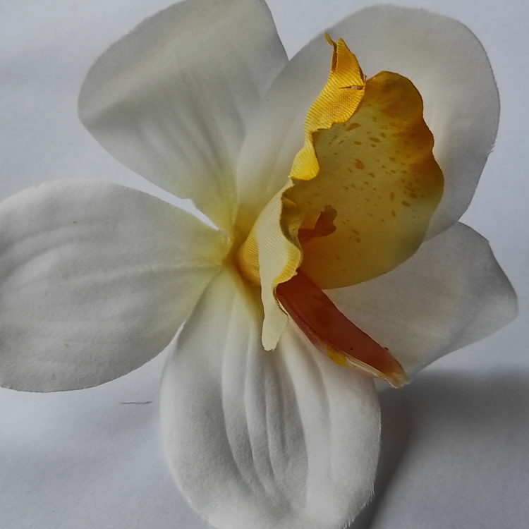 Storczyki sztuczne kremowe – główki 12 cm (4 szt.) do dekoracji florystycznych, ślubnych i całorocznych