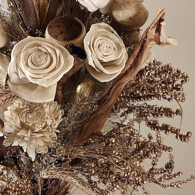 Prezent Naturalny Bukiet herbata potpourri świeca PREZENT RZEŹBA FLORALNA