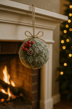 Kula z mchu – zawieszka świąteczna