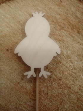 Ozdoba wielkanocna drewniana, Kurczaczek pik 8/20 cm 3 szt/op