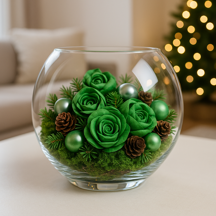 Zielone kwiaty shola 60 szt do świątecznych stroików, wieńców, stołu, DIY