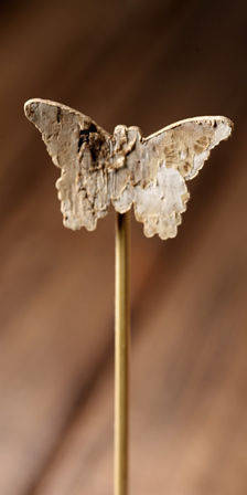 Motyl brzozowy komplet 6-u pików ok 20 cm Kora brzozy florystyka