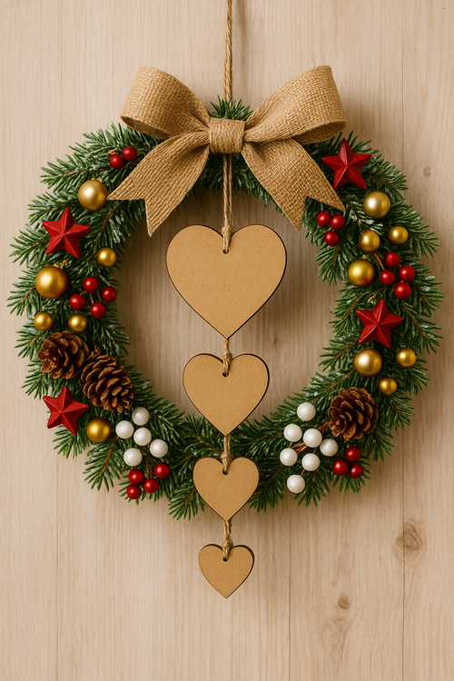 ZAWIESZKI ŚWIĄTECZNE – SERCA 6, 8, 10 cm