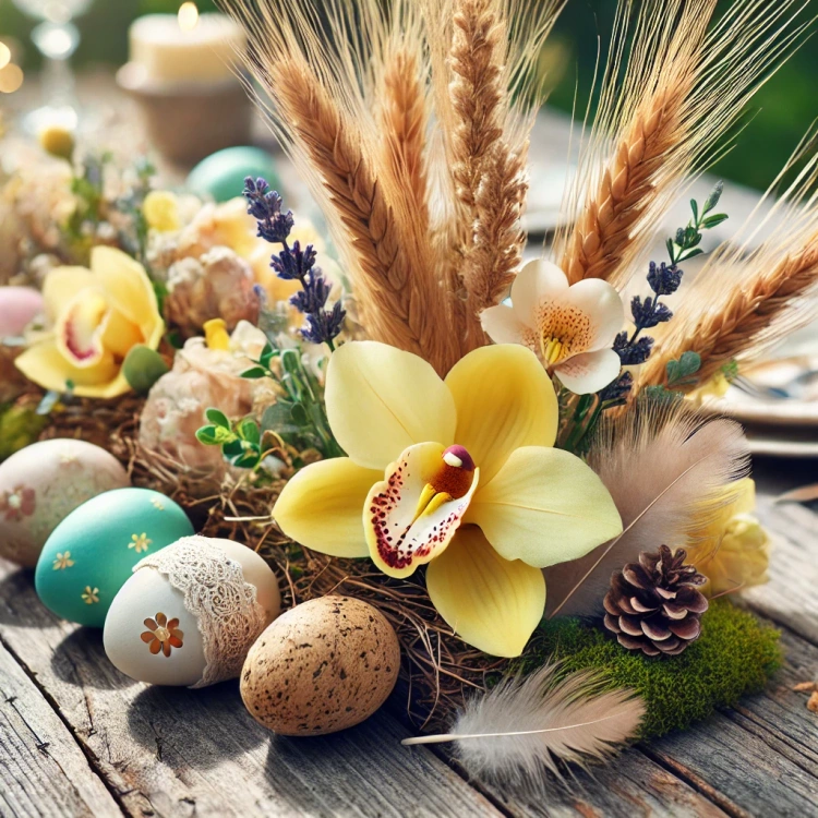 Storczyki sztuczne żółte – główki 12 cm (4 szt.) do dekoracji, florystyki i stroików