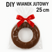 Wianek jutowy kasztanowy brąz 25 cm – baza DIY