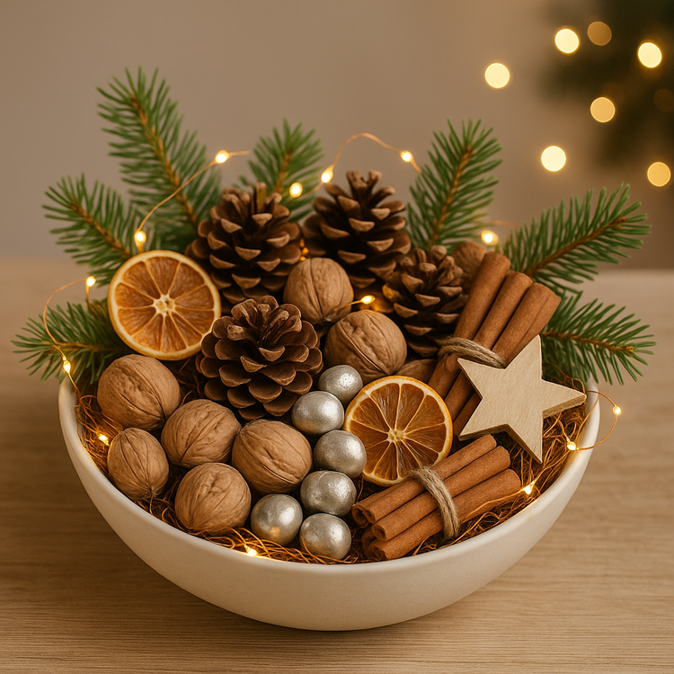 Ozdoby świąteczne orzeszki laskowe do dekoracji, orzechy w kolorze srebrnym, 18 szt/op