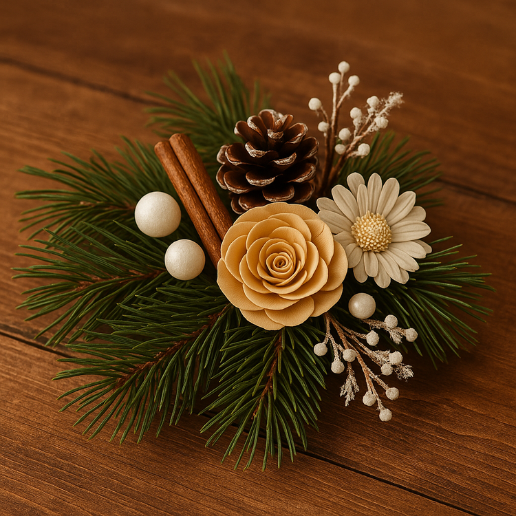 Gałązki sosny naturalne 3 szt. ok. 25 cm – dekoracja świąteczna, stroiki, handmade