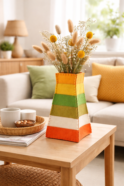 Wiosenne dekoracje Osłonka filcowa na wazon  25 cm