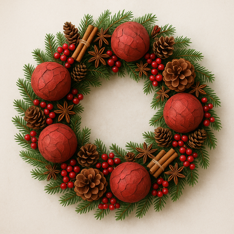 Dekoracyjne Kule z Kory – Zestaw 6 sztuk w Eleganckim Ozdobnym Pakiecie