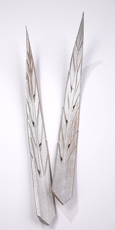 Drewniane gałązki Rambuttam srebrne – komplet 2 szt. (35 cm)