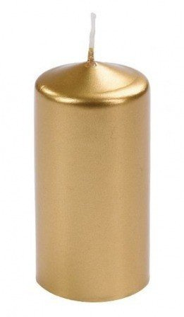 Świeca świąteczna walec 60/80 mm złota metalic
