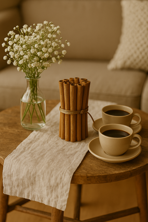 Cynamonowy Snopek GrandDeco 25 cm – elegancka dekoracja brązowo-złota (12 lasek)