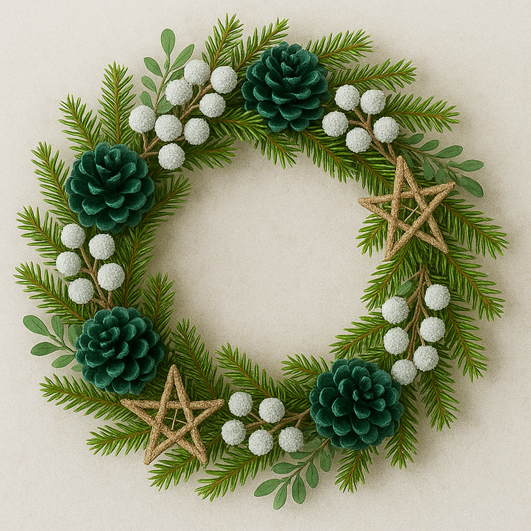 Szyszki dekoracyjne ciemnozielone 60 szt – naturalne ozdoby świąteczne do stroików i wianków – GrandDeco