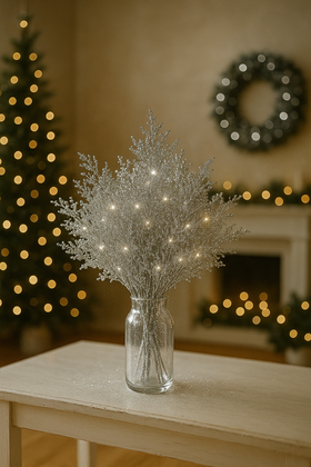 Zimowy Bukiet z Ośnieżonych Róż, Szyszek i Zielonego Cisu – Elegancki Prezent Świąteczny