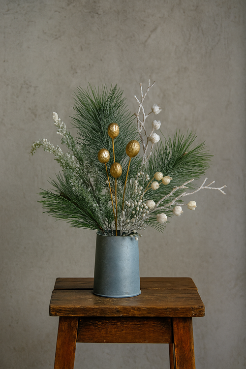 Dekoracyjne orzechy Amra złote na pikach – zestaw 6 szt.