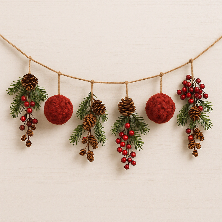 Kule Puchate Czerwone 6–7 cm – 7 szt. GrandDeco do Wieńców, Stroików i Girland