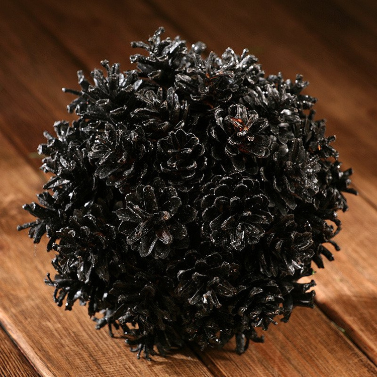 Dekoracje świąteczne Szyszki czarne 12 szt / op. 